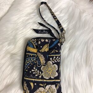 Vera Bradley Floral Wristlet in Black and Gold
